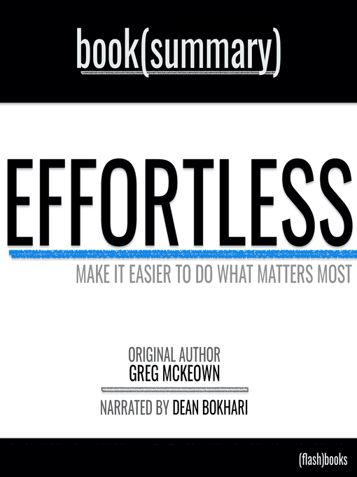 Cover image for Effortless by Greg McKeown--Book Summary